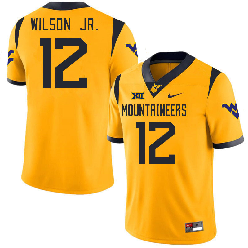 #12 Anthony Wilson Jr. West Virginia Mountaineers College 2024 New Uniforms Football Jerseys Stitched Sale-Gold